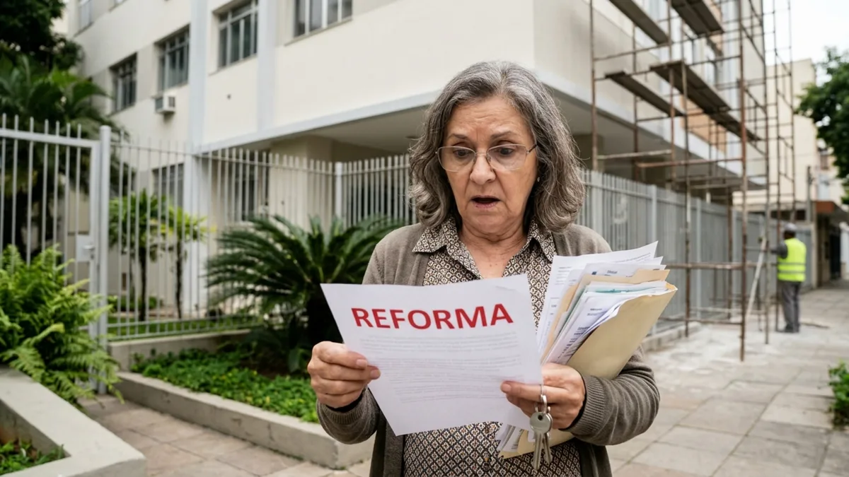 Aposentada paga o condomínio com o aluguel durante anos e só quando deixa o apartamento percebe que ajudou a bancar reforma da fachada, que não era obrigação dela