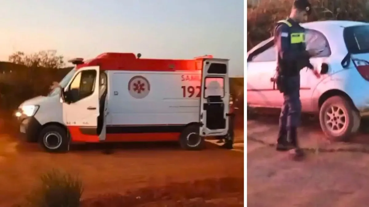 Bebê de um ano morre e pai é preso após perder o controle do carro e bater em barranco no ES