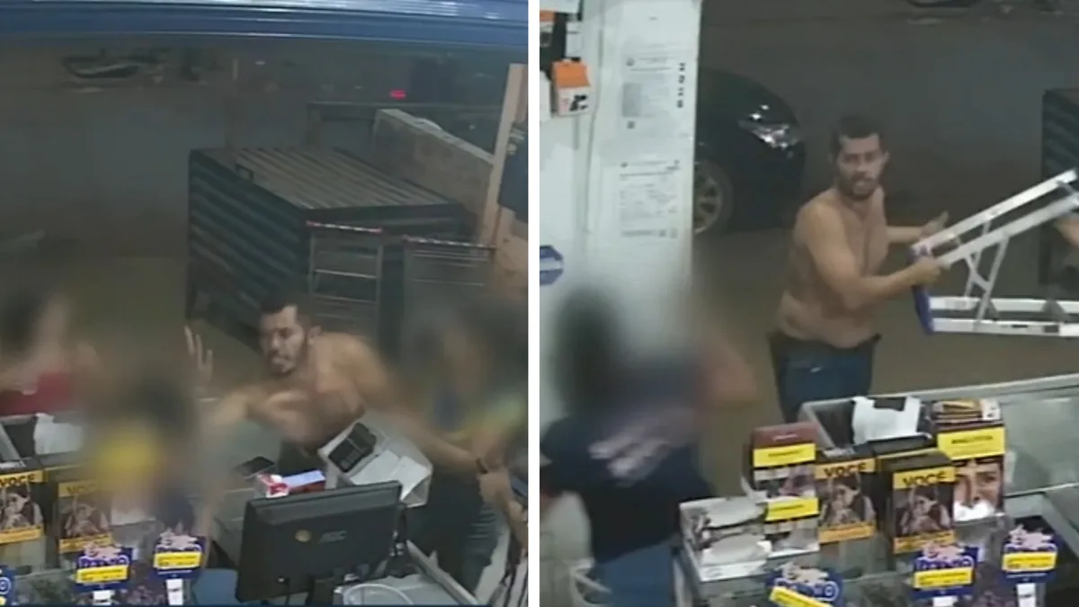 Homem entra em supermercado e agride atendente; vídeo