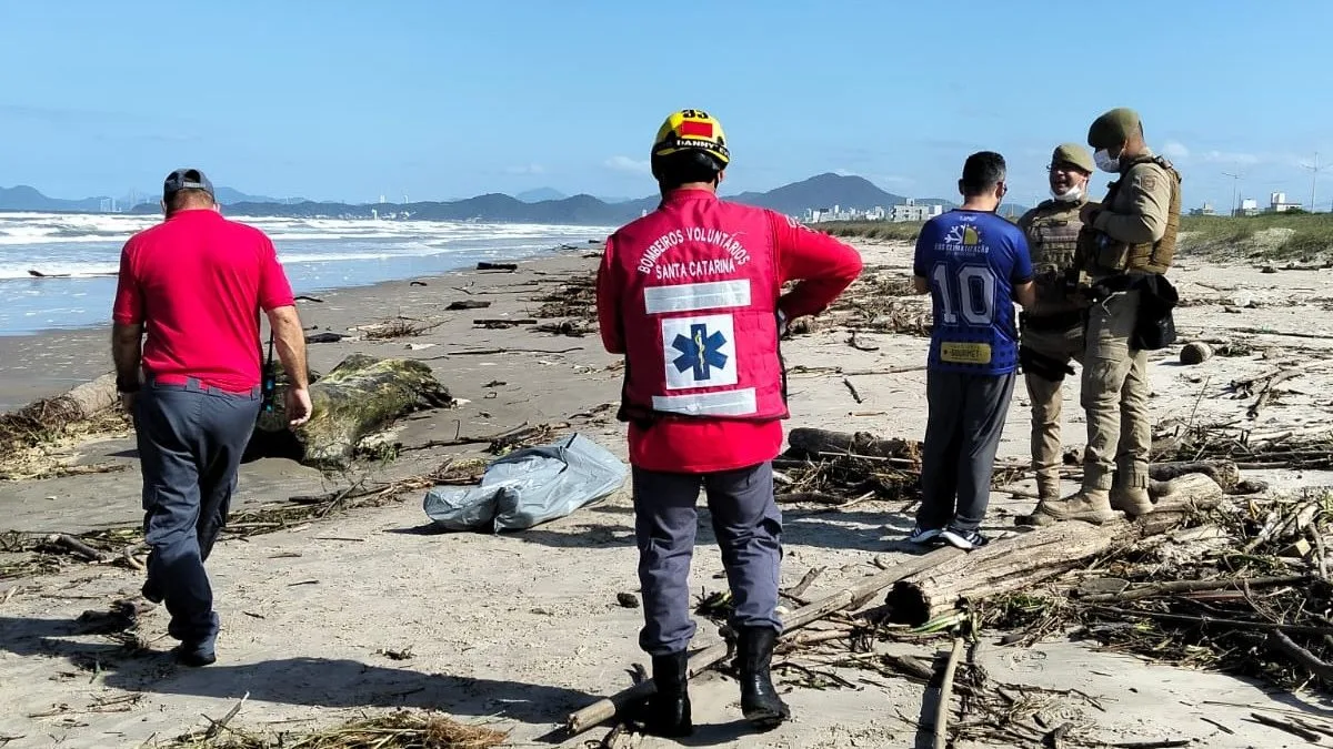 Equipe de limpeza encontra corpo de homem em praia em SC