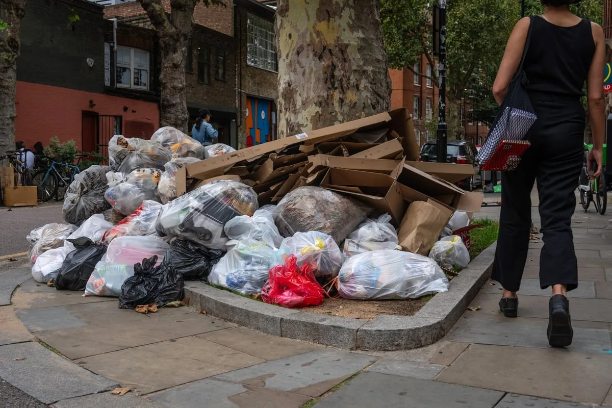 London borough faces piles of uncollected rubbish as bin strike looms