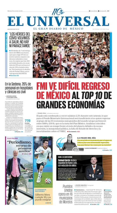 Portada impresa del 14 de octubre de 2026