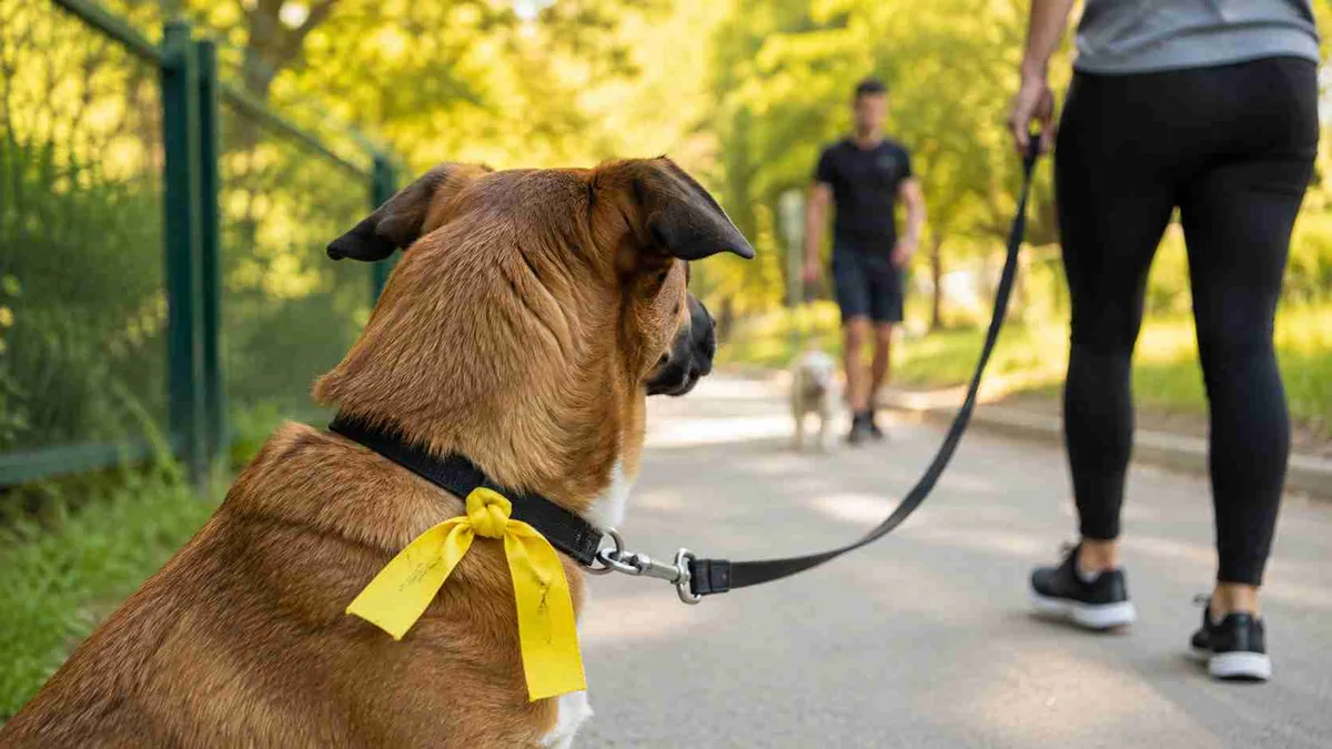 Fita amarela presa à coleira do cachorro: o que esse sinal quer dizer e qual deve ser a atitude de quem encontra o animal