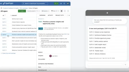 Jira-Alternative OpenProject 17.8 lässt KI-Assistenten ins Projektmanagement