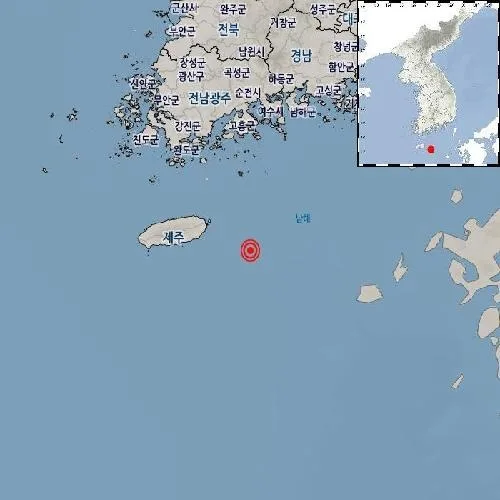 기상청 "제주 서귀포 동쪽 바다서 규모 2.7 지진…피해 없을 듯"