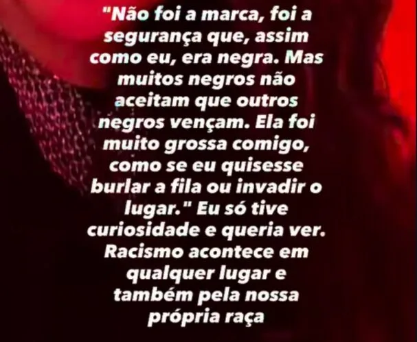 Milena denuncia racismo de segurança em estande no Rock in Rio e desabafa: “Pela nossa própria raça”; assista Milena denuncia racismo de segurança em estande no Rock in Rio e desabafa: “Pela nossa própria raça”; assista