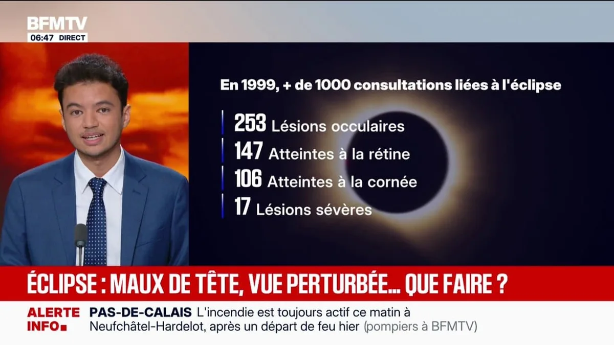 Éclipse solaire: quels sont les symptômes si l'on a observé le soleil sans lunettes, et que faire?