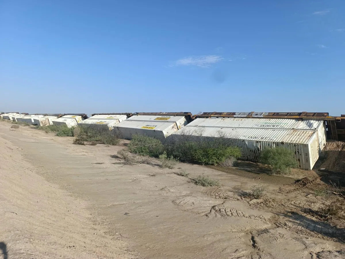 Descarrilan y vuelcan más de 80 vagones del tren en Estación Marte, General Cepeda