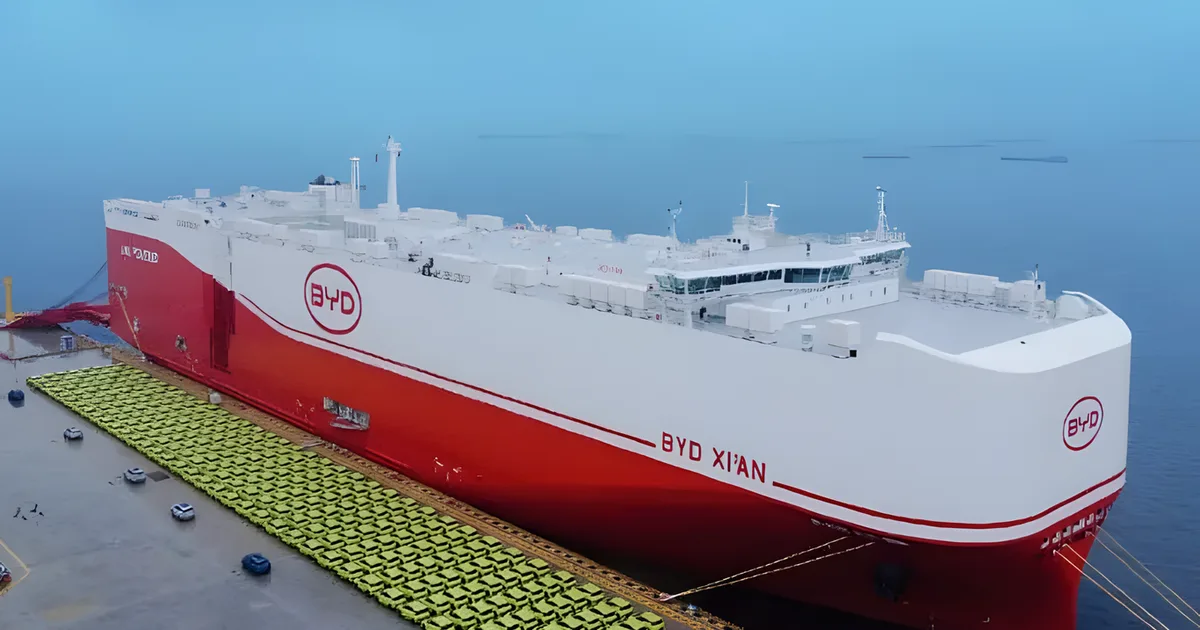 2,5 milhões de carros por ano: BYD vai mais que dobrar sua frota própria de navios para transportar automóveis elétricos