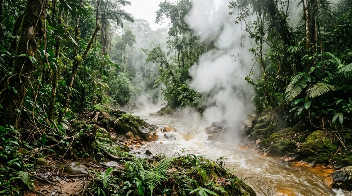 Fuja deste rio místico escondido na floresta cujas águas passam de 90°C e podem matar animais
