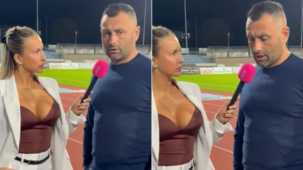 Habló la reportera que se hizo viral por la llamativa “lucha” de un entrenador cuando lo entrevistó: “Destaco su fuerza de voluntad”