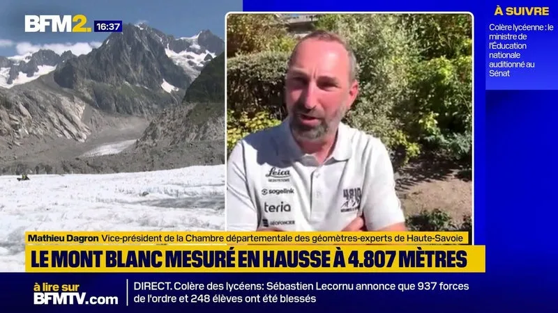 "Il s'est bien reconstitué": le mont Blanc mesuré en hausse, par rapport à 2023, à 4.807 mètres