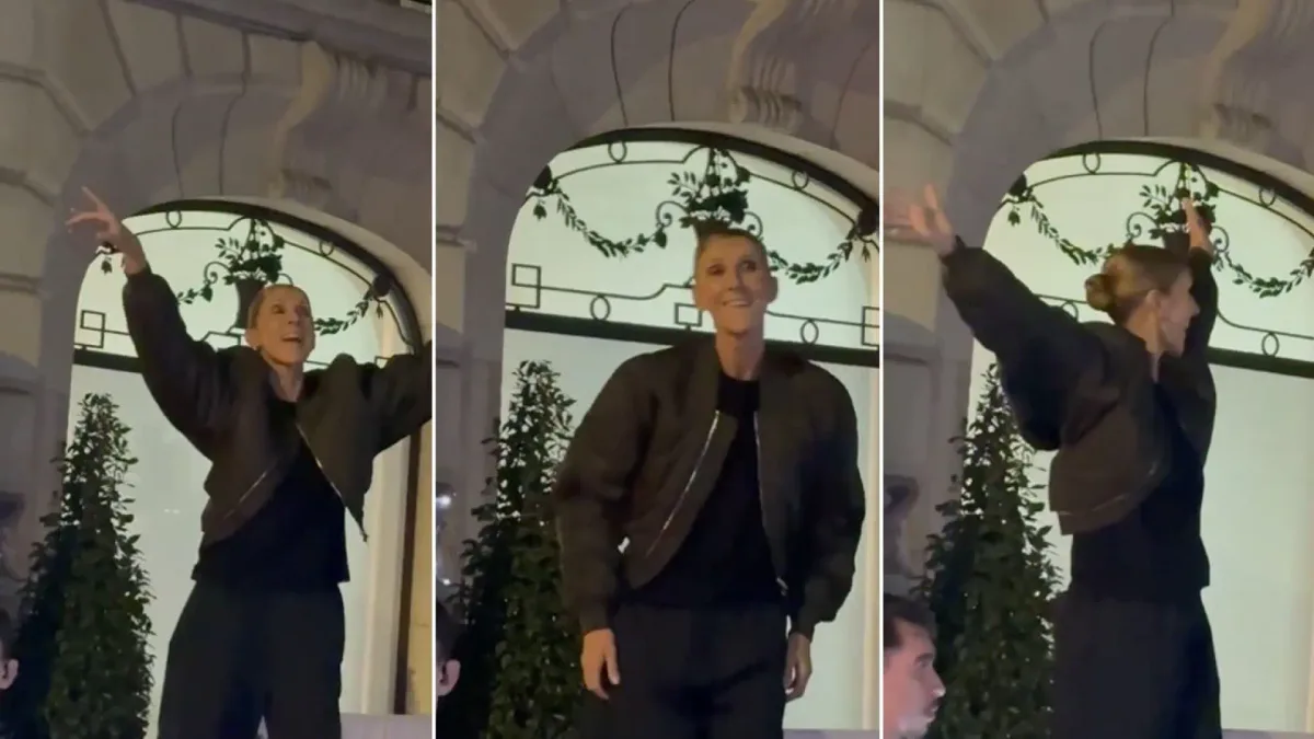 Céline Dion sorprende a sus fans bailando descalza sobre un coche frente a su hotel en París