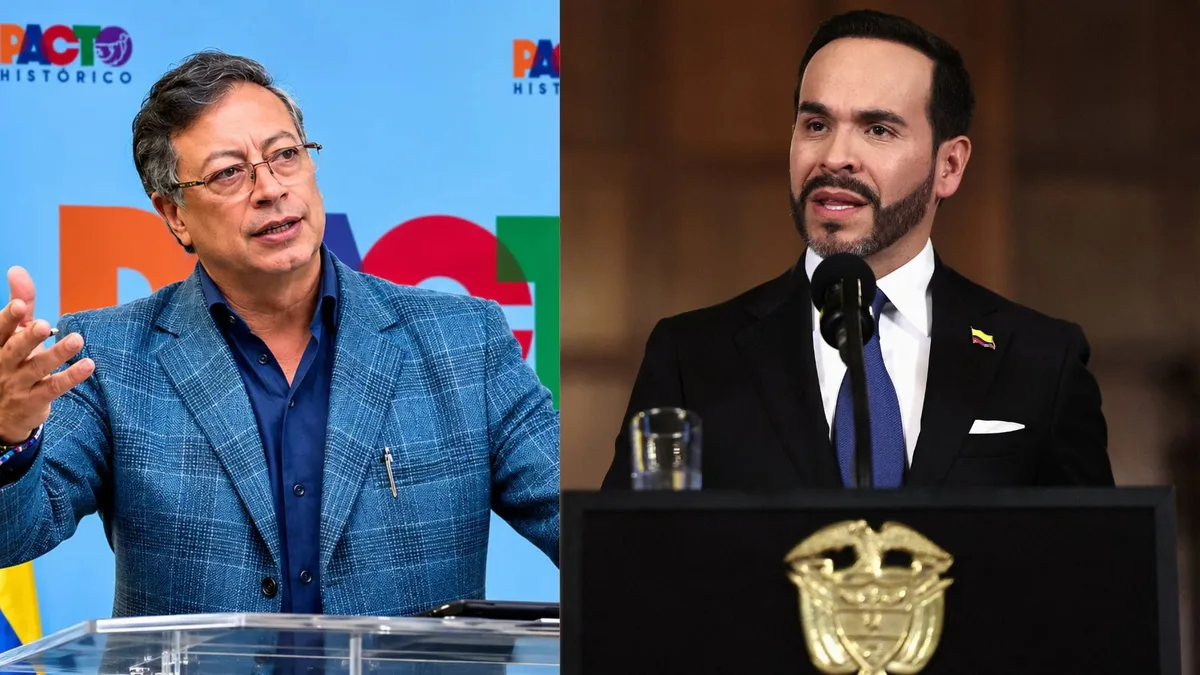 Con un “cuadro invisible”, Gustavo Petro trató de responder los señalamientos de Abelardo de la Espriella sobre la crisis fiscal en Colombia