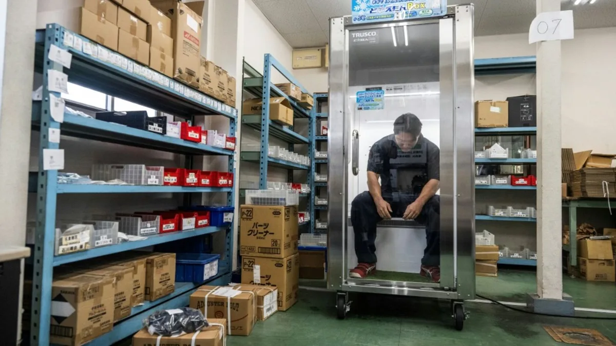 Kühlschrank für Menschen soll japanische Arbeiter vor Hitze schützen