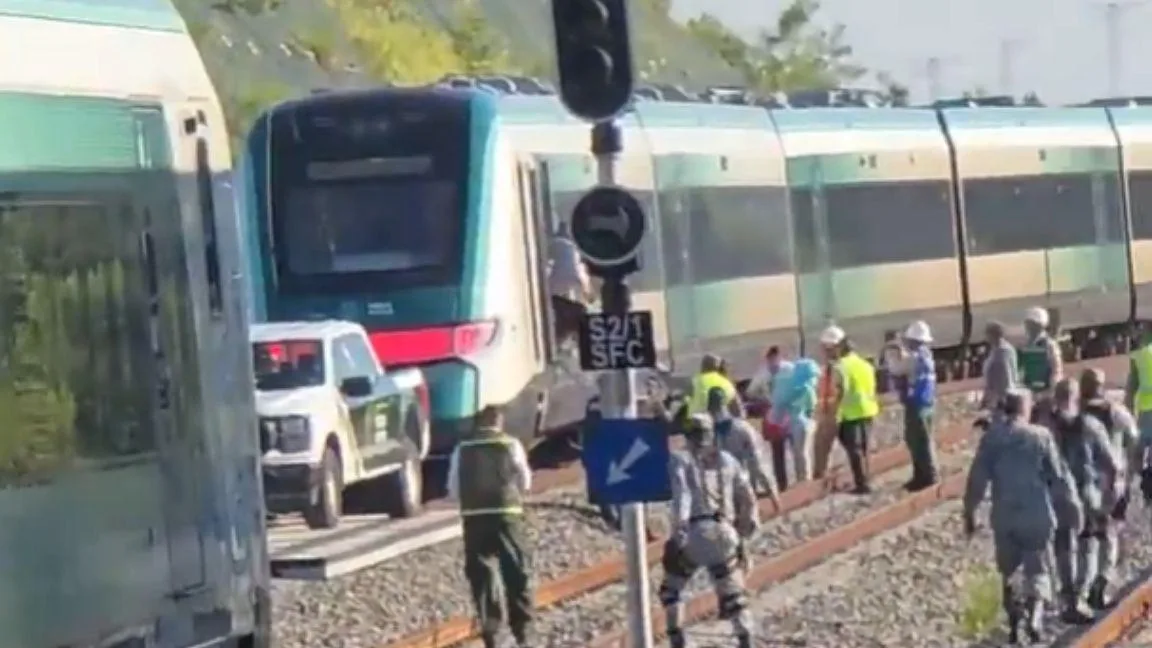 Descarrila parcialmente un vagón del Tren Maya en Campeche; viajaban 123 pasajeros