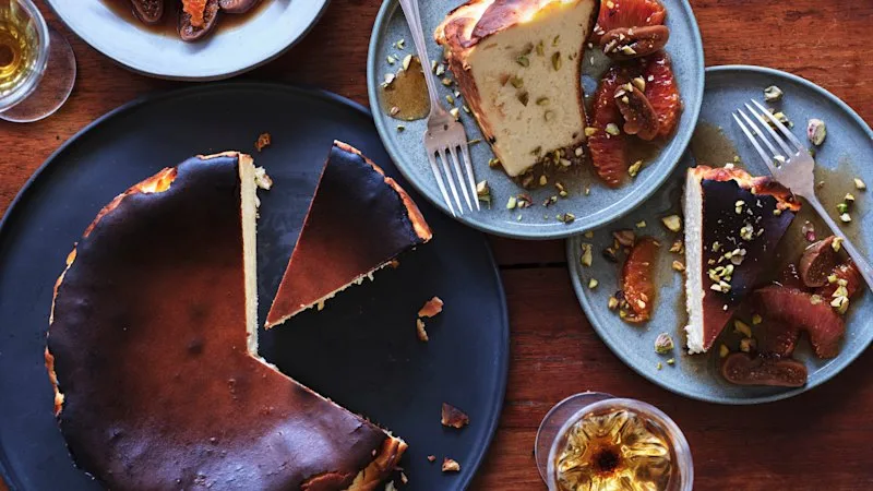 Bake Dad’s day with this cheesecake with dried fig and blood orange compote