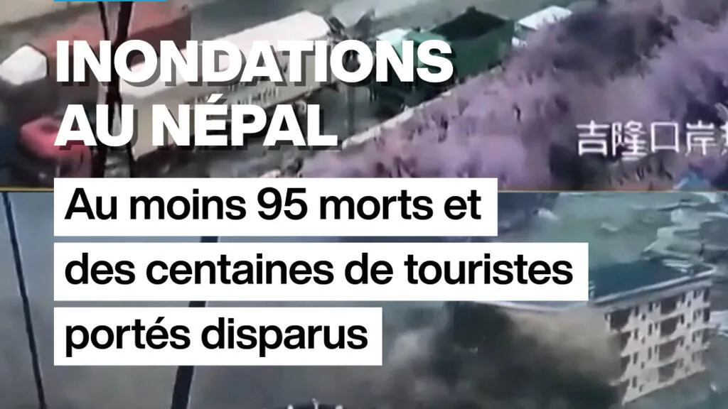 Inondations au Népal : au moins 95 morts et des centaines de touristes portés disparus