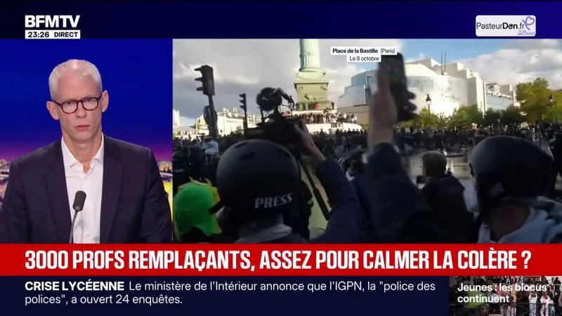 Mobilisation lycéenne: "L'école, c'est la priorité du projet présidentiel" de Gabriel Attal, explique Franck Riester, ancien ministre et co-directeur de campagne de Gabriel Attal