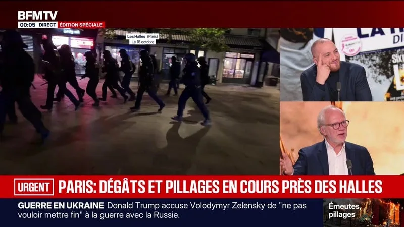 Paris : dégâts et pillages en cours près des Halles - 18/10
