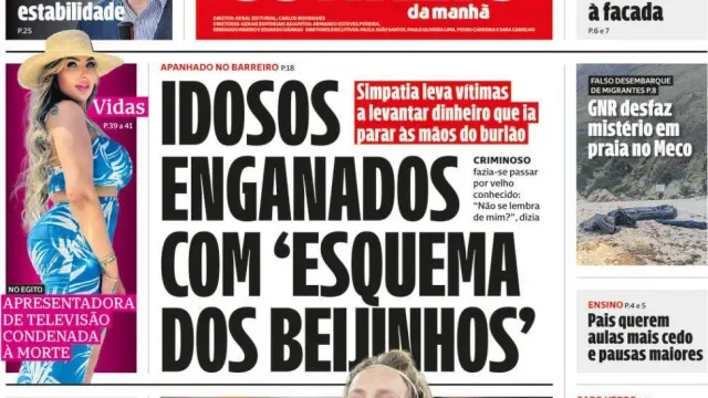 Hoje é notícia: Idosos enganados em esquema; Maya apanhada em escuta