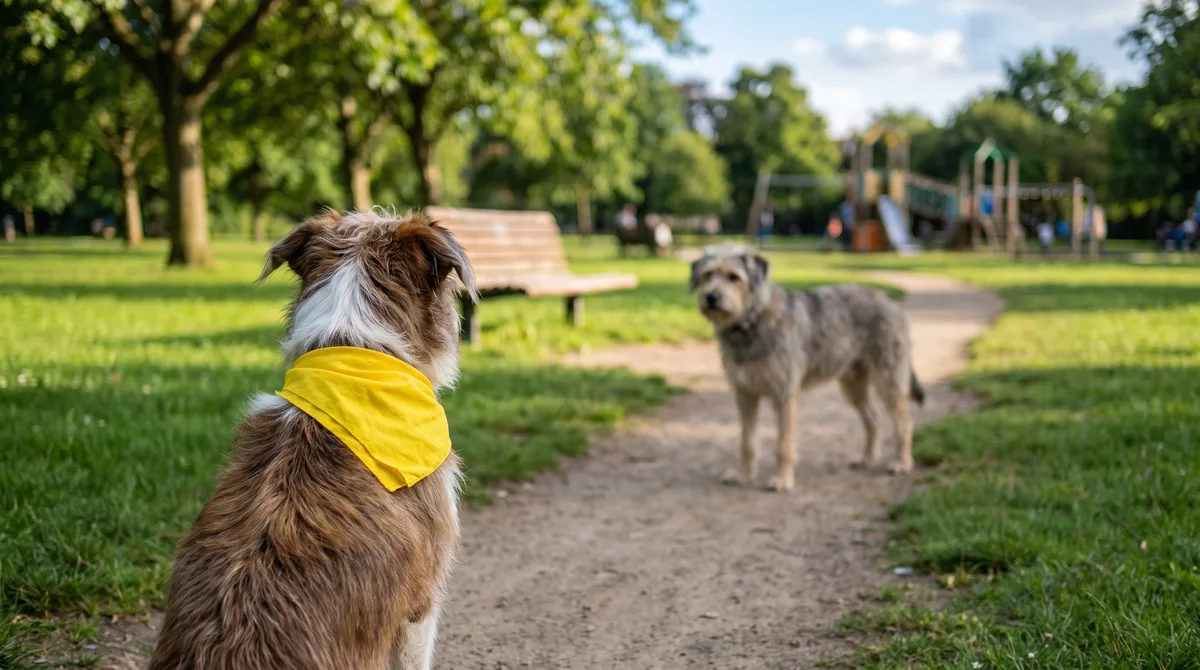 Qué significa que un perro lleve un listón o paliacate amarillo en el cuello