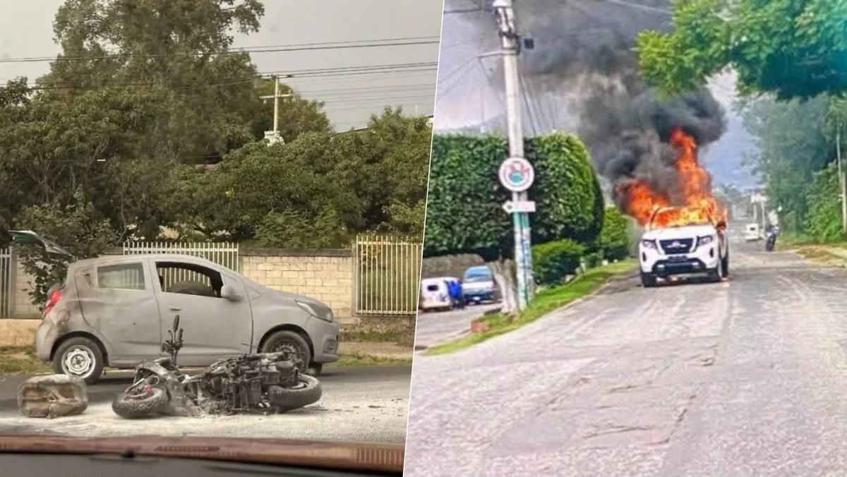 Quema de vehículos y bloqueos en Totolapan: Operativo federal desata violencia en Morelos