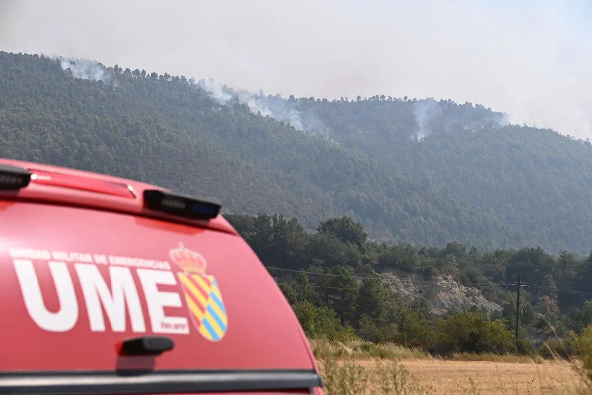 Muere un militar de la UME en un accidente de tráfico durante la extinción del incendio de Riglos (Huesca)