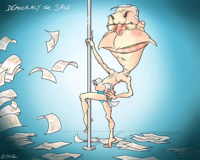 Nicola Jennings on Nigel Farage’s fundraising – cartoon