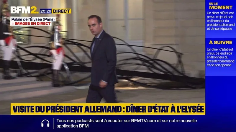 Visite du président allemand: le Premier ministre Sébastien Lecornu arrive à l'Élysée pour le dîner d'État