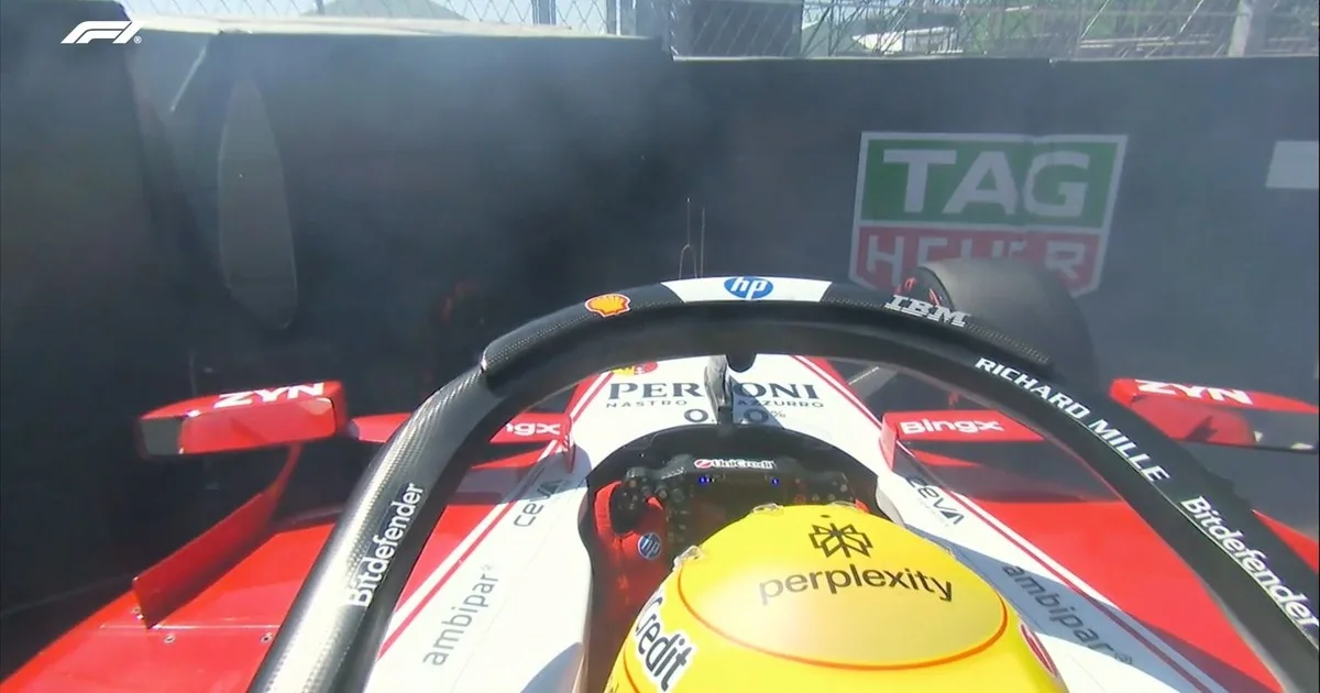 Video: el choque de Lewis Hamilton en la FP3 del GP de Madrid