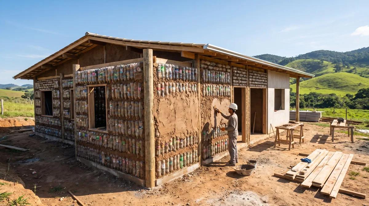 Un hombre comenzó a recolectar plástico en 2012 en Panamá y hoy ha construido un pueblo entero con botellas