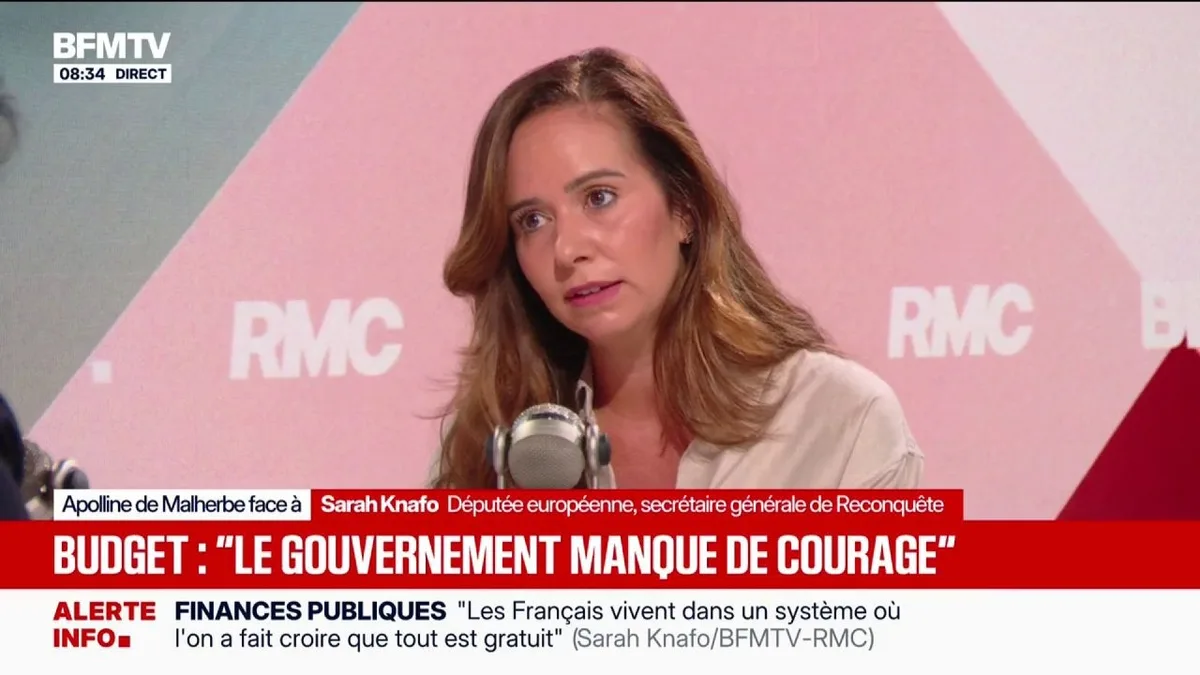 Finances publiques: "Je propose d'abaisser le nombre de fonctionnaires de 800.000", affirme Sarah Knafo, secrétaire générale de Reconquête
