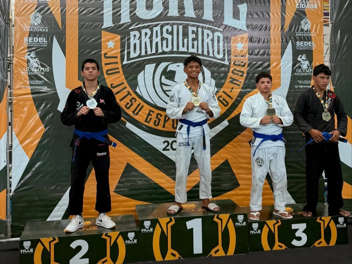 Lutador de Roraima conquista prata no Norte Brasileiro de Jiu-Jitsu mesmo após sofrer lesão