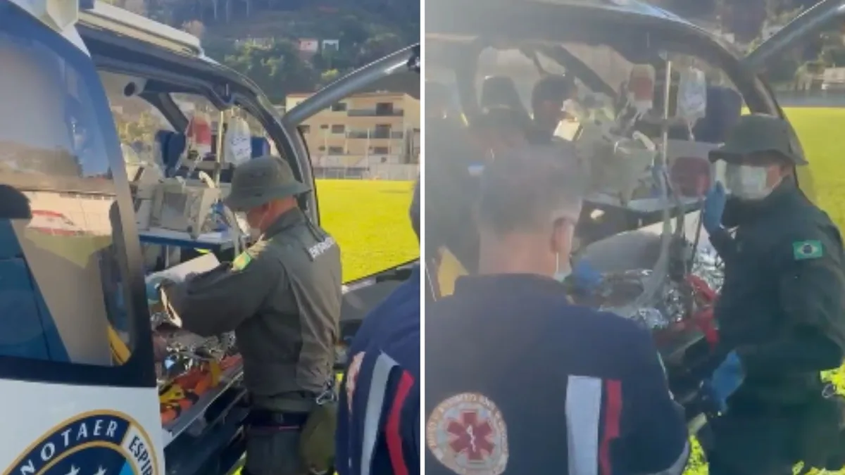 Criança de 5 anos é transferida de helicóptero após afogamento em Santa Teresa