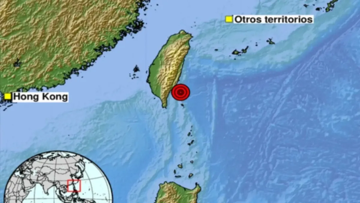 Un terremoto de magnitud 5,5 sacudió las costas de Taiwán