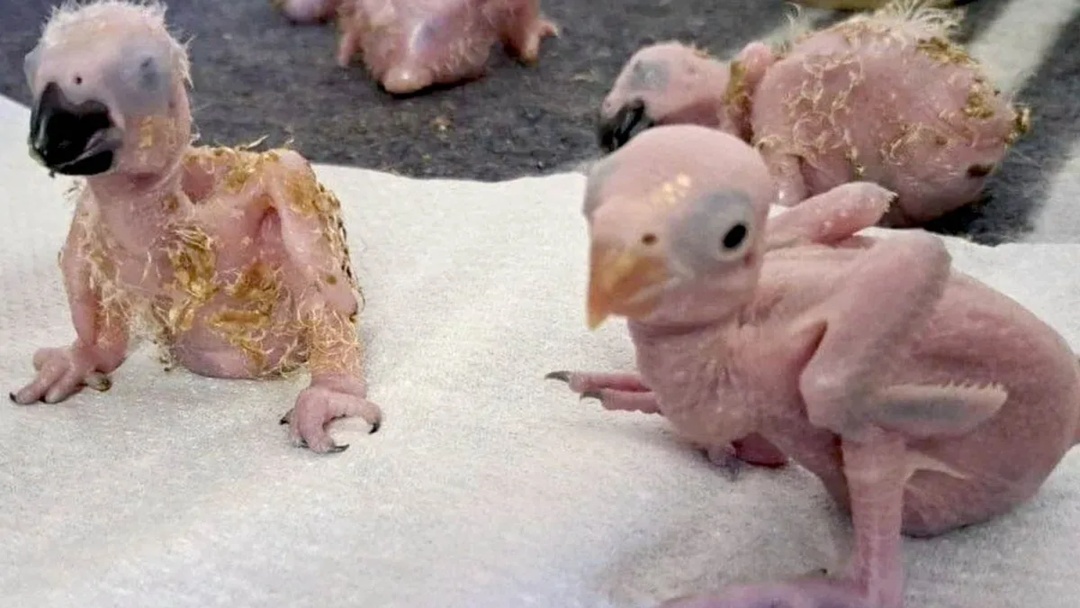 'Endangered' parrot eggs hatch after two arrested in wildlife smuggling crackdown