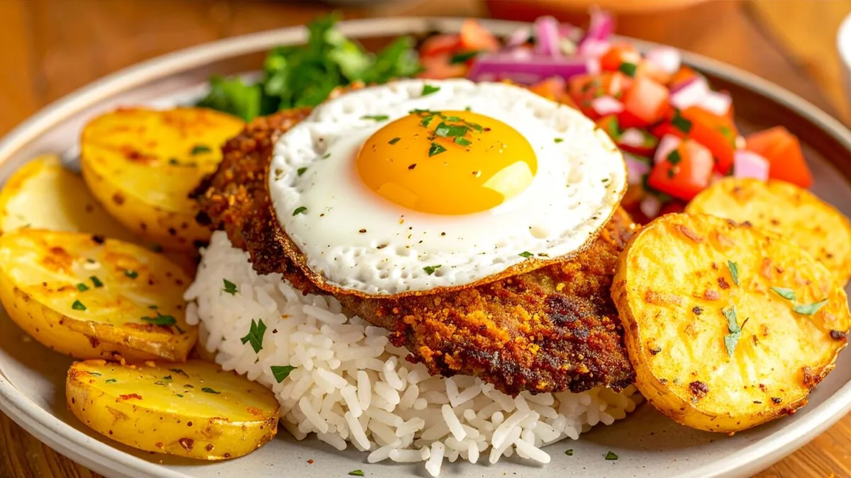 Qué es el silpancho: la receta típica de Bolivia que combina carne, papa, arroz y huevo y se hace en 45 minutos