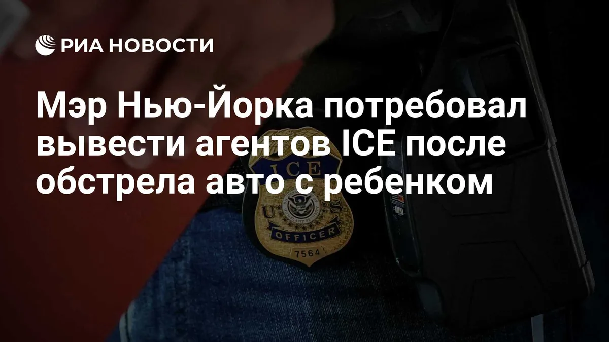 Мэр Нью-Йорка потребовал вывести агентов ICE после обстрела авто с ребенком