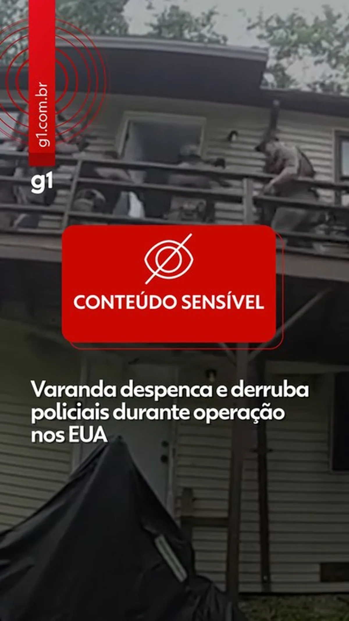Varanda despenca, e nove policiais caem durante operação nos EUA; veja VÍDEO