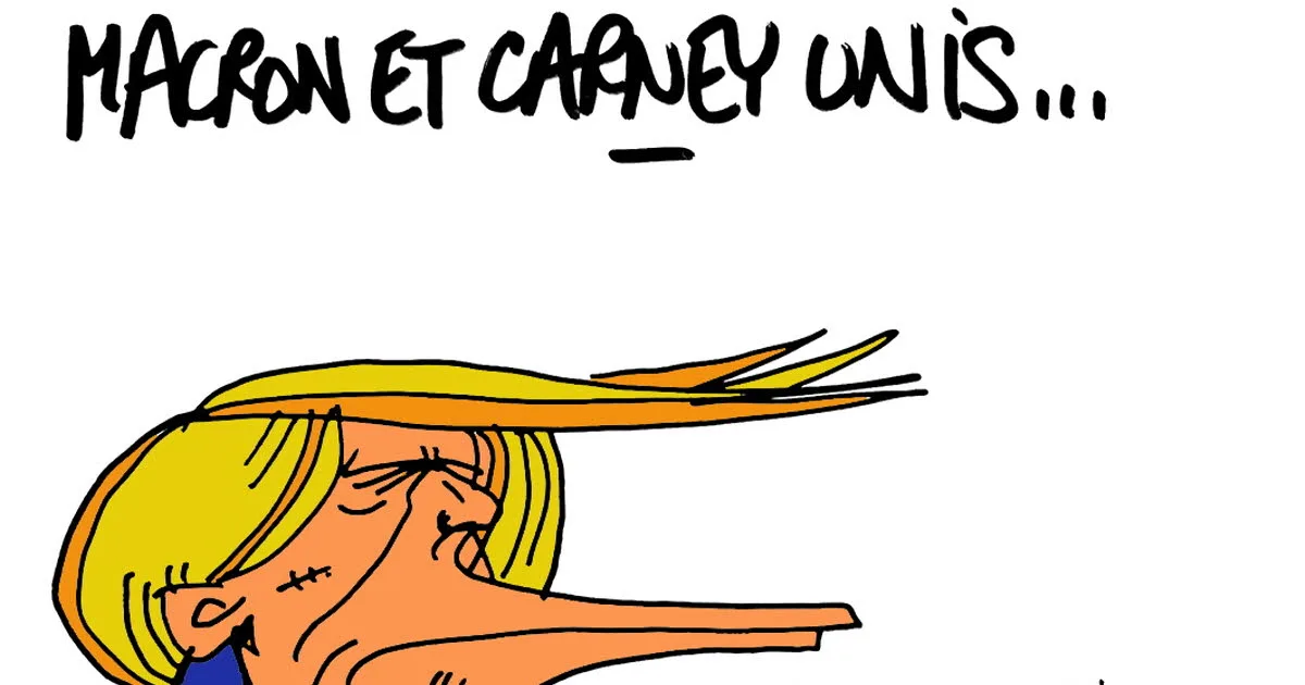 Humour. Le dessin du 21 septembre : Macron et Carney unis à Saint-Pierre-et-Miquelon