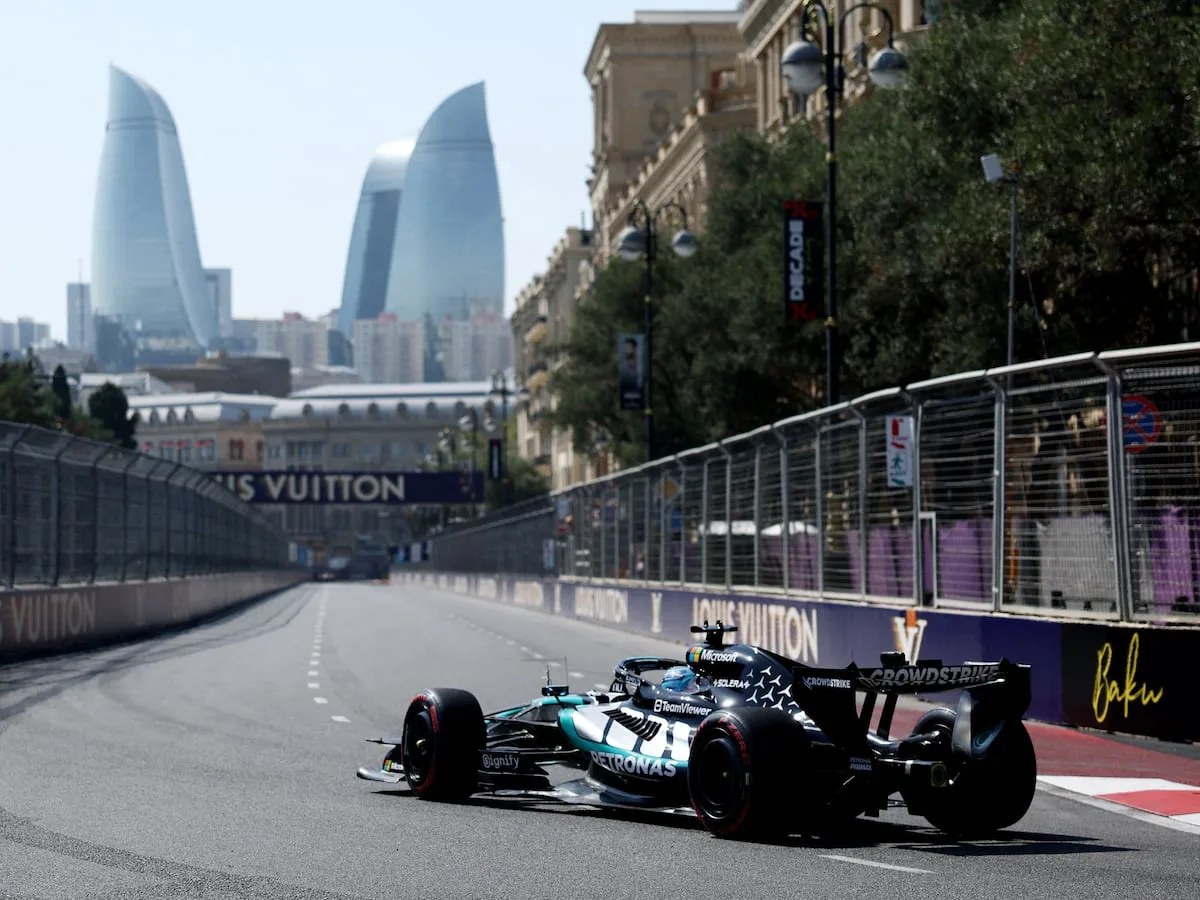 Russell fastest in Azerbaijan GP practice as car trouble sidelines Antonelli