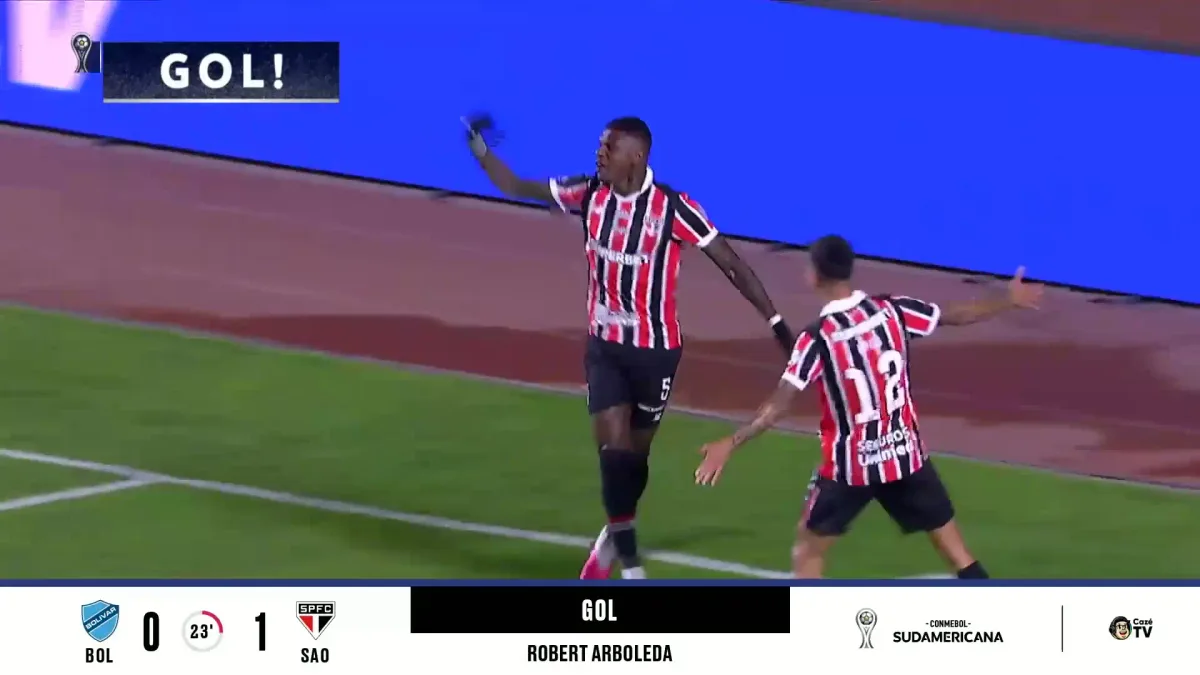 Arboleda sobe mais que defesa do Bolívar-BOL e marca o gol do São Paulo na altitude; veja o lance