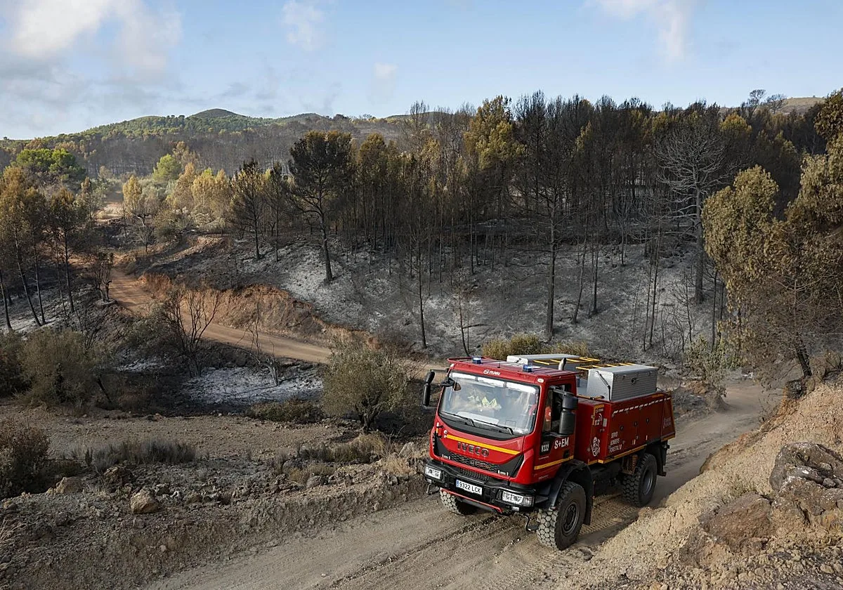El millar de evacuados por el incendio en Segorbe, en espera al no atajarse el fuego