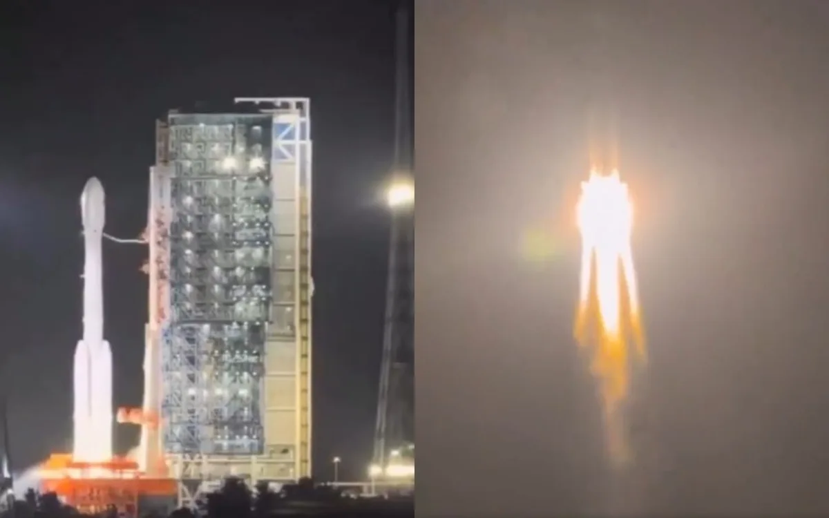 Foguete explode segundos após lançamento na China