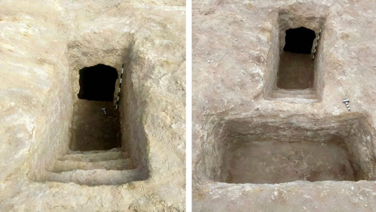 Egyptian archaeologists uncovered rare rock-cut tombs at an ancient Nile Delta site