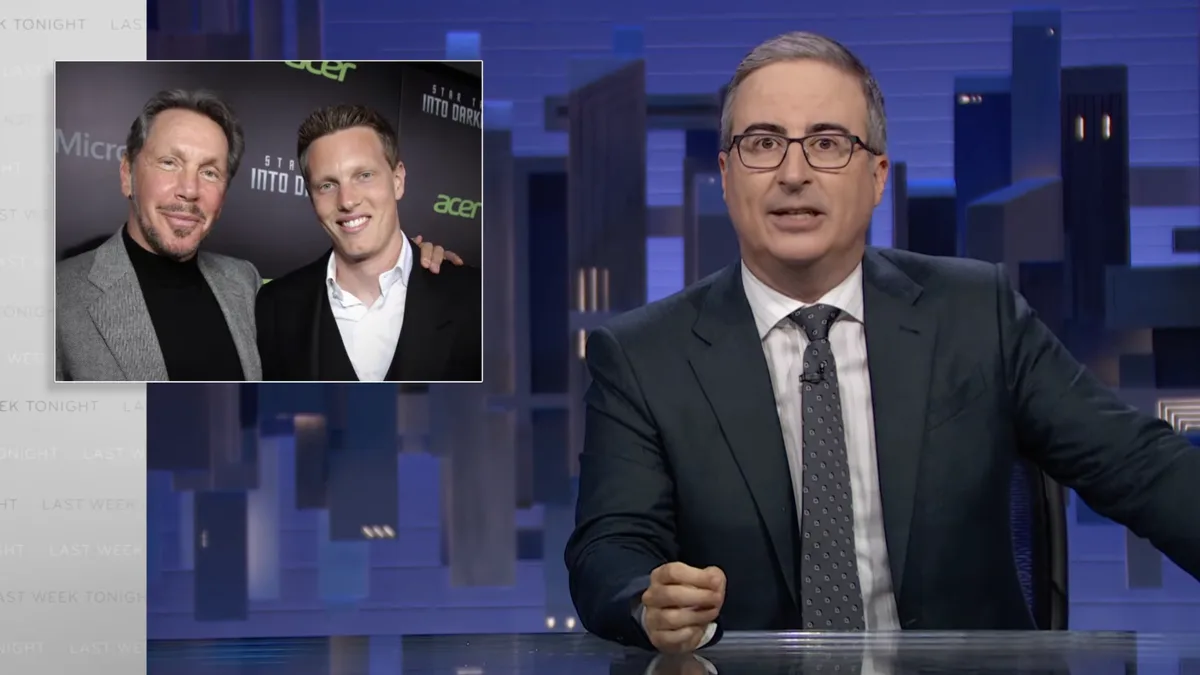 John Oliver mocks soon-to-be business daddy David Ellison