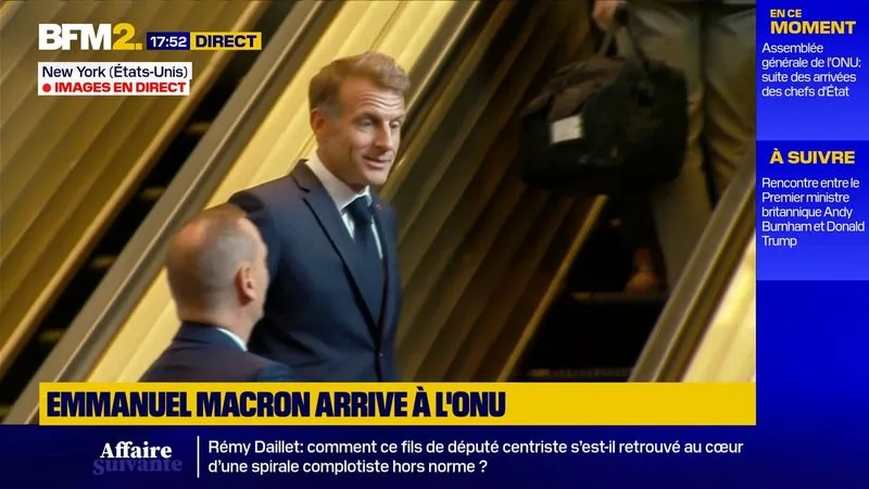 L'arrivée d'Emmanuel Macron à l'Assemblée générale de l'ONU
