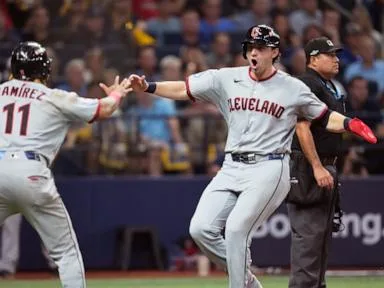 Chase DeLauter and José Ramírez lead the Guardians to a 7-3 win over the Rays in Game 1 of the ALCS