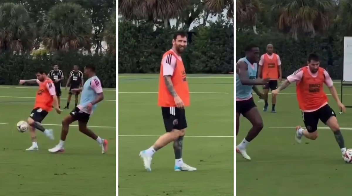 El show de golazos de Lionel Messi en el entrenamiento del Inter Miami tras su despedida de la selección argentina